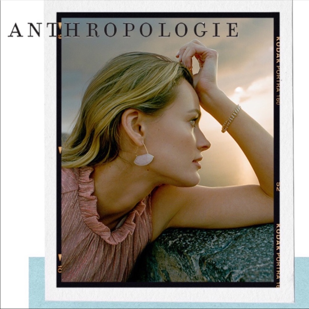 Anthropologie Geo Crescent Hoop Earrings